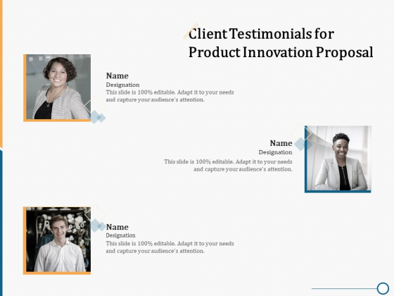 Creating Innovation Commodity Client Testimonials For Product Innovation Proposal Structure PDF Creating Innovation Commodity Client Testimonials For Product Innovation Proposal Structure PDF