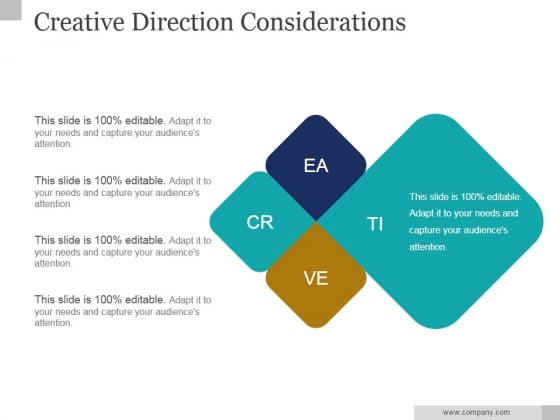 Creative Direction Considerations Ppt PowerPoint Presentation Background Image