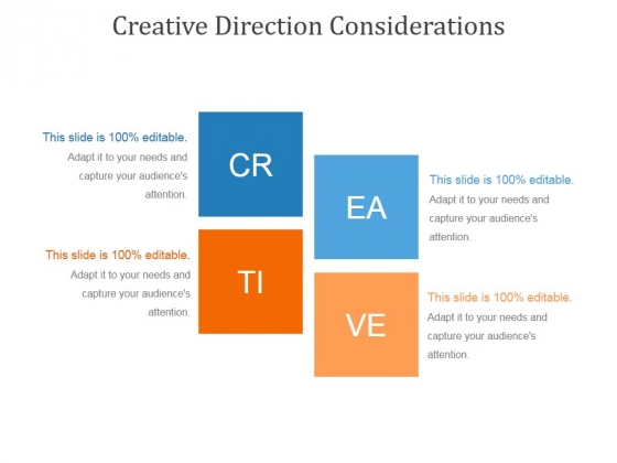 Creative Direction Considerations Ppt PowerPoint Presentation Inspiration