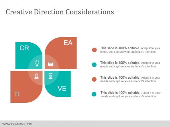 Creative Direction Considerations Ppt Powerpoint Presentation Pictures Skills