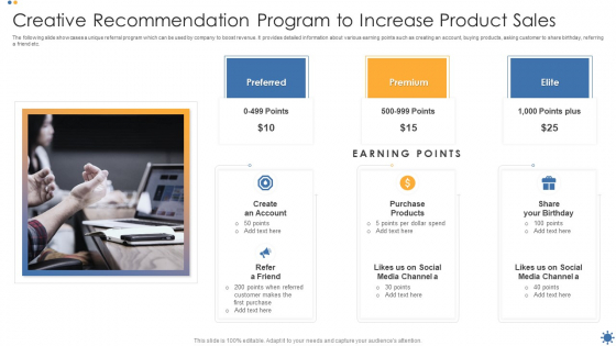 Creative Recommendation Program To Increase Product Sales Brochure PDF