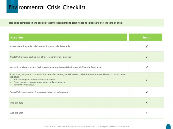 Crisis Management Environmental Crisis Checklist Ppt Model Clipart Images PDF Crisis Management Environmental Crisis Checklist Ppt Model Clipart Images PDF