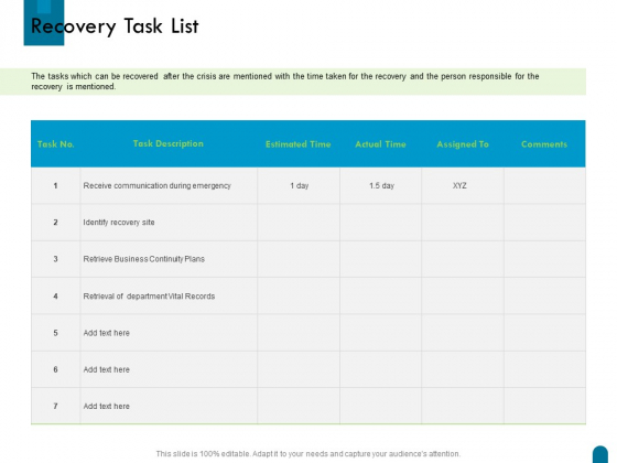 Crisis Management Recovery Task List Ppt Show Designs Download PDF Crisis Management Recovery Task List Ppt Show Designs Download PDF
