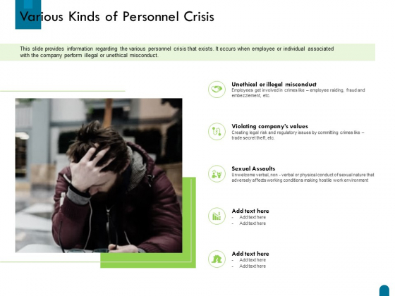 Crisis Management Various Kinds Of Personnel Crisis Ppt Summary PDF
