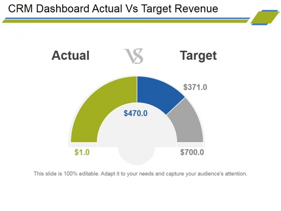 Crm Dashboard Actual Vs Target Revenue Ppt PowerPoint Presentation Outline Example File