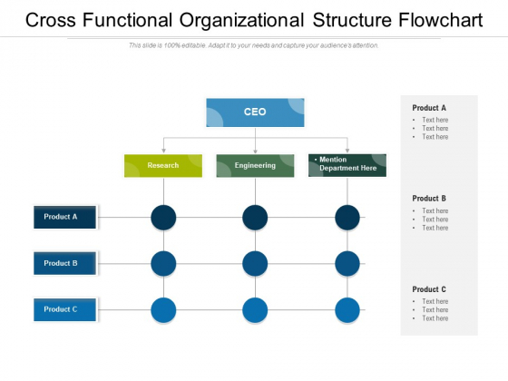 Cross Functional Organizational Structure Flowchart Ppt PowerPoint Presentation Icon Portfolio PDF