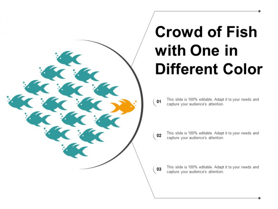 Crowd Of Fish With One In Different Colour Ppt Powerpoint Presentation Gallery Graphic Images