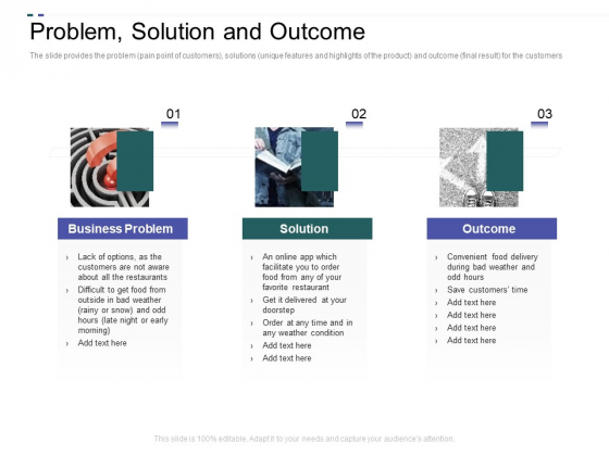 Crowd Sourced Equity Funding Pitch Deck Problem Solution And Outcome Pictures PDF Crowd Sourced Equity Funding Pitch Deck Problem Solution And Outcome Pictures PDF