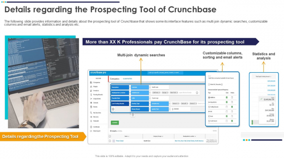 Crunchbase Investor Financing Elevator Details Regarding The Prospecting Tool Of Crunchbase Clipart PDF