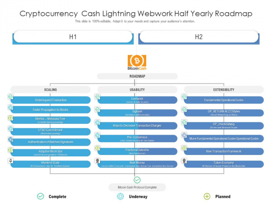 Cryptocurrency Cash Lightning Webwork Half Yearly Roadmap Guidelines