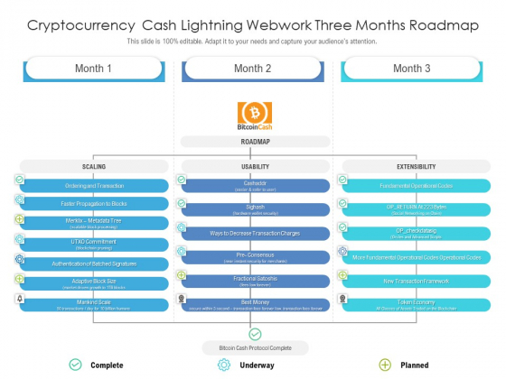 Cryptocurrency Cash Lightning Webwork Three Months Roadmap Brochure Cryptocurrency Cash Lightning Webwork Three Months Roadmap Brochure
