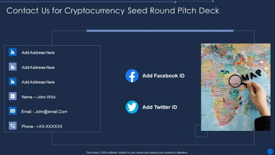 Cryptocurrency Pre Seed Stage Contact Us For Cryptocurrency Seed Round Pitch Deck Background PDF