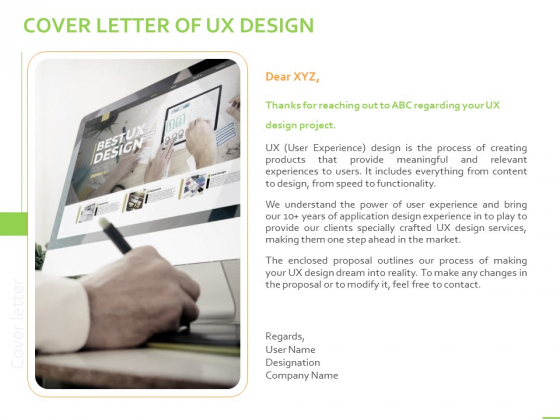 Customer Experience Interface Cover Letter Of UX Design Ppt PowerPoint Presentation Templates PDF Customer Experience Interface Cover Letter Of UX Design Ppt PowerPoint Presentation Templates PDF