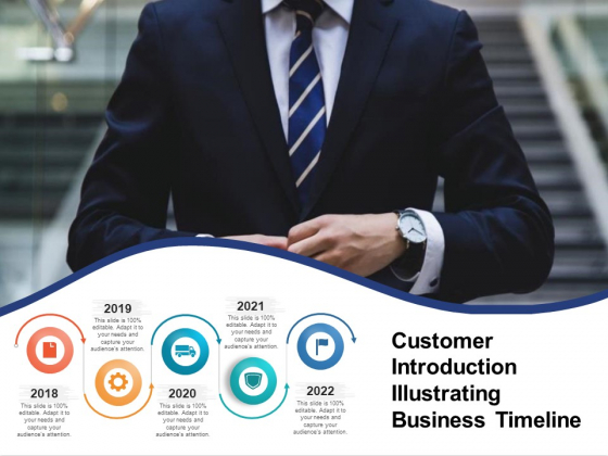 Customer Introduction Illustrating Business Timeline Ppt PowerPoint Presentation Model Example Introduction PDF Customer Introduction Illustrating Business Timeline Ppt PowerPoint Presentation Model Example Introduction PDF