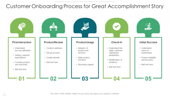 Customer Onboarding Process For Great Accomplishment Story Information PDF