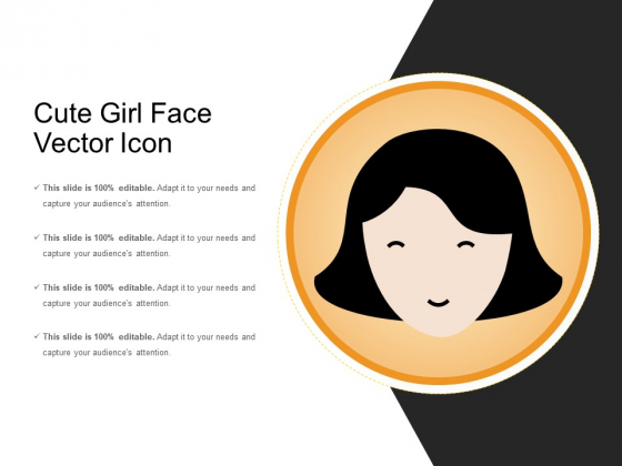 Cute Girl Face Vector Icon Ppt PowerPoint Presentation Gallery Inspiration PDF