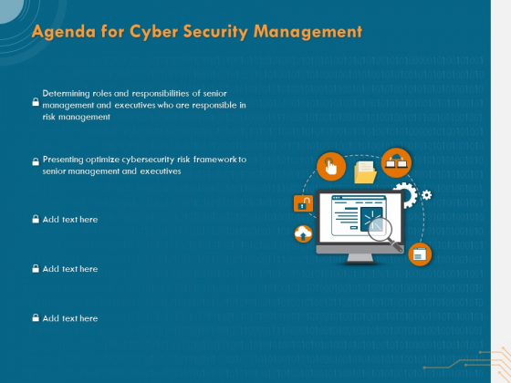 Cyber Security Implementation Framework Agenda For Cyber Security Management Ppt PowerPoint Presentation Gallery Ideas PDF Cyber Security Implementation Framework Agenda For Cyber Security Management Ppt PowerPoint Presentation Gallery Ideas PDF