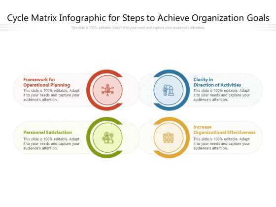 Cycle Matrix Infographic For Steps To Achieve Organization Goals Ppt PowerPoint Presentation Gallery Example Topics PDF