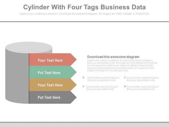 Cylinder With Four Corporate Marketing Steps Powerpoint Template Cylinder With Four Corporate Marketing Steps Powerpoint Template