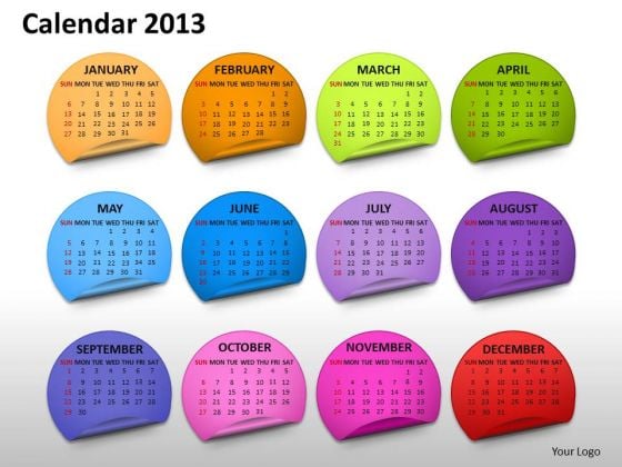 Calendar 2013 Month PowerPoint Slides Ppt Templates