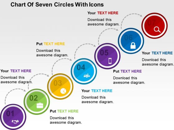 Chart Of Seven Circles With Icons PowerPoint Template Chart Of Seven Circles With Icons PowerPoint Template