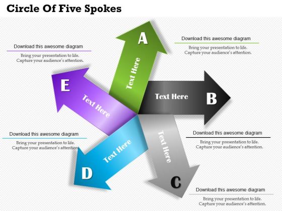 Circle Of Five Spokes PowerPoint Template Circle Of Five Spokes PowerPoint Template
