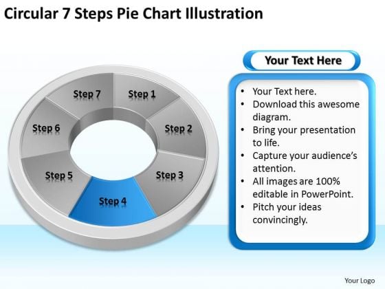 Circular 7 Steps Pie Chart Illustration Business Plan Template PowerPoint Slides Circular 7 Steps Pie Chart Illustration Business Plan Template PowerPoint Slides