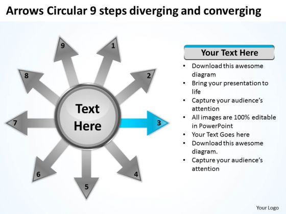 Circular 9 Steps Diverging And Converging Process Diagram PowerPoint Templates Circular 9 Steps Diverging And Converging Process Diagram PowerPoint Templates