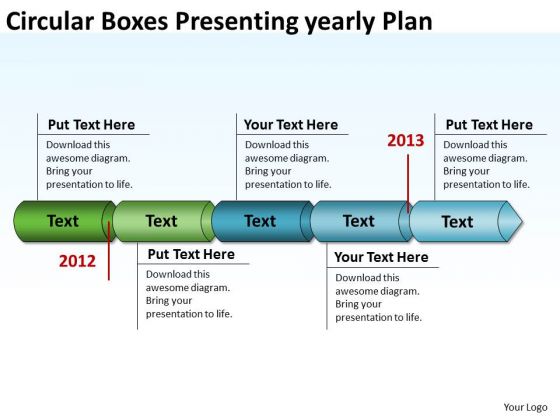 Circular Boxes Presenting Yearly Plan PowerPoint Templates Ppt Slides Graphics Circular Boxes Presenting Yearly Plan PowerPoint Templates Ppt Slides Graphics