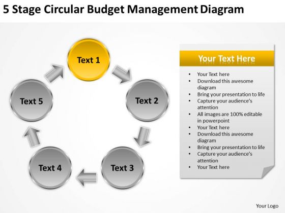 Circular Budget Management Diagram Catering Business Plan Template PowerPoint Slides Circular Budget Management Diagram Catering Business Plan Template PowerPoint Slides
