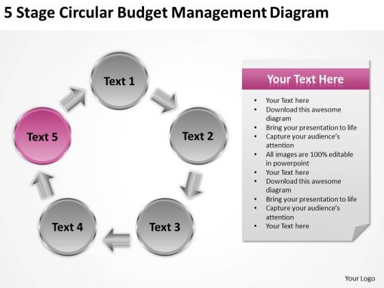 Circular Budget Management Diagram Simple Business Plan Template PowerPoint Templates