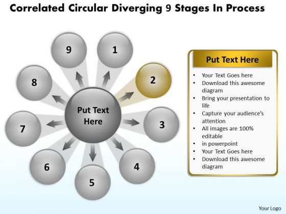 Circular Diverging 9 Stages Process Relative Arrow PowerPoint Slides Circular Diverging 9 Stages Process Relative Arrow PowerPoint Slides