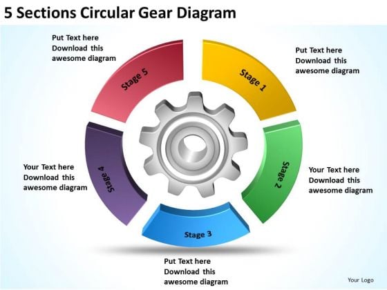 Circular Gear Diagram Example Of Executive Summary For Business Plan PowerPoint Slides