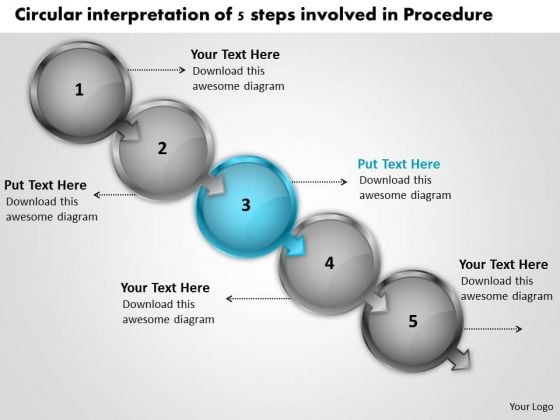 Circular Interpretation Of 5 Steps Involved Procedure Sequence Flow Chart PowerPoint Slides Circular Interpretation Of 5 Steps Involved Procedure Sequence Flow Chart PowerPoint Slides