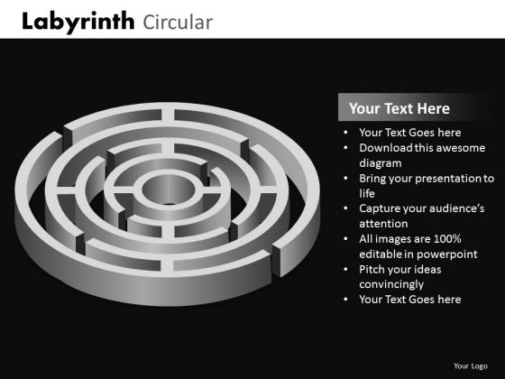 Circular Maze PowerPoint Templates And Labyrinth Ppt Slides