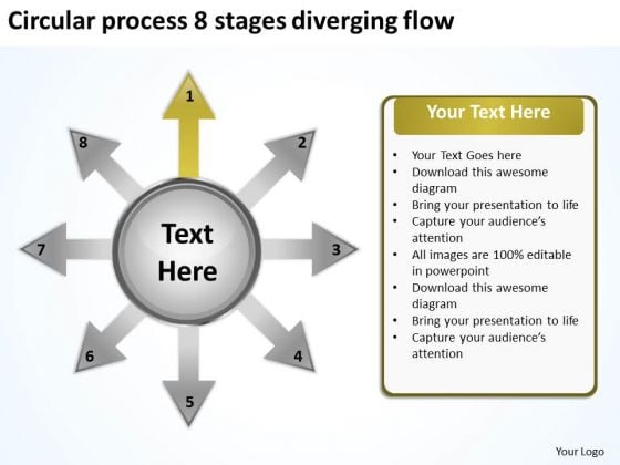 Circular Process 8 Stages Diverging Flow Cycle Network PowerPoint Slides Circular Process 8 Stages Diverging Flow Cycle Network PowerPoint Slides