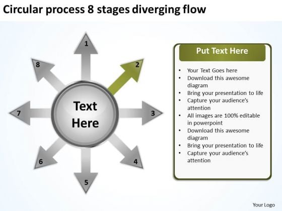 Circular Process 8 Stages Diverging Flow Layout Chart PowerPoint Slides Circular Process 8 Stages Diverging Flow Layout Chart PowerPoint Slides