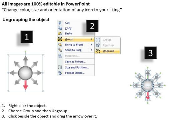 Circular Process 8 Stages Diverging Flow Radial Network PowerPoint Slides Circular Process 8 Stages Diverging Flow Radial Network PowerPoint Slides