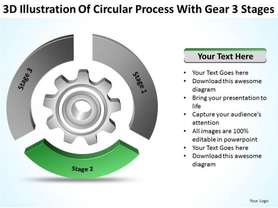 Circular Process With Gear 3 Stages Business Plan Executive Summary PowerPoint Slides Circular Process With Gear 3 Stages Business Plan Executive Summary PowerPoint Slides
