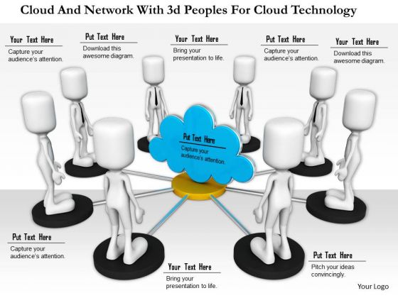 Cloud And Network With 3d Peoples For Cloud Technology