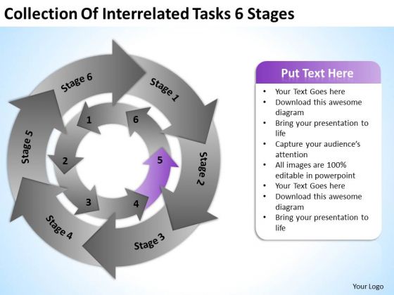 Collection Of Interrelated Tasks 6 Stages Business Plan Template PowerPoint Slides Collection Of Interrelated Tasks 6 Stages Business Plan Template PowerPoint Slides