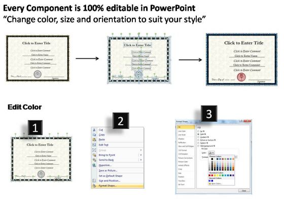 College Recognition Certificate PowerPoint Templates visual engaging