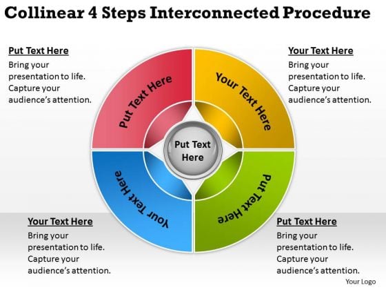 Collinear 4 Steps Interconnected Procedure Business Plans Online PowerPoint Slides