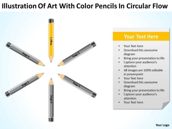 Color Pencils In Circular Flow Ppt 1 Free Non Profit Business Plan Template PowerPoint Templates
