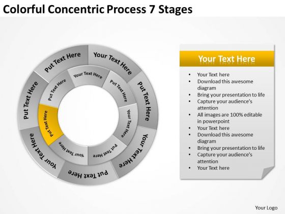 Colorful Concentric Process 7 Stages Business Plans For PowerPoint Slides Colorful Concentric Process 7 Stages Business Plans For PowerPoint Slides