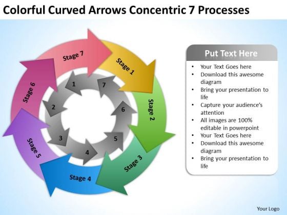 Colorful Curved Arrows Concentric 7 Processess Ppt Google Business Plan PowerPoint Templates Colorful Curved Arrows Concentric 7 Processess Ppt Google Business Plan PowerPoint Templates