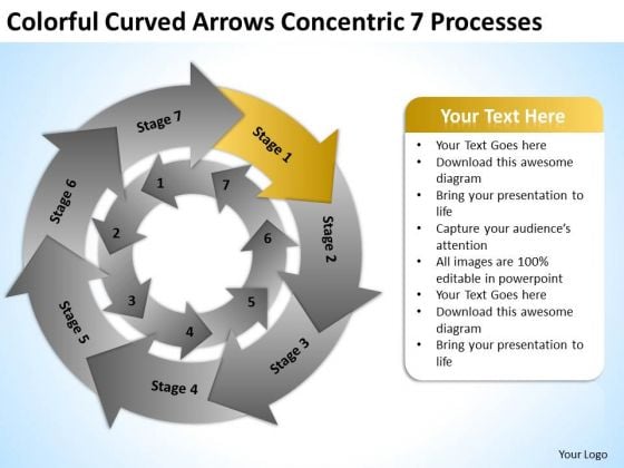 Colorful Curved Arrows Concentric 7 Processess Ppt It Business Plan PowerPoint Templates Colorful Curved Arrows Concentric 7 Processess Ppt It Business Plan PowerPoint Templates