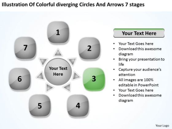Colorful Diverging Circles And Arrows 7 Stages Venn Network PowerPoint Slides Colorful Diverging Circles And Arrows 7 Stages Venn Network PowerPoint Slides