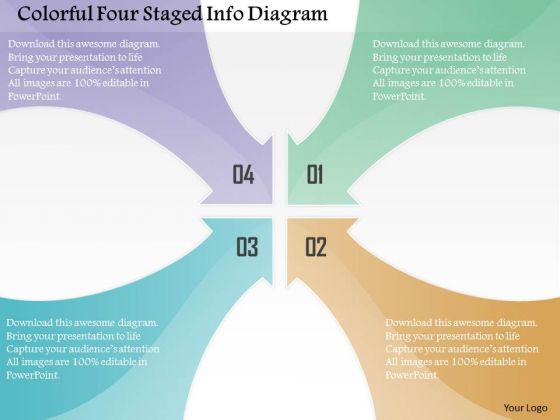 Colorful Four Staged Info Diagram PowerPoint Template Colorful Four Staged Info Diagram PowerPoint Template