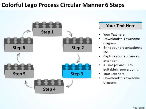 Colorful Lego Process Circular Manner 6 Steps Business Plan PowerPoint Slide Colorful Lego Process Circular Manner 6 Steps Business Plan PowerPoint Slide